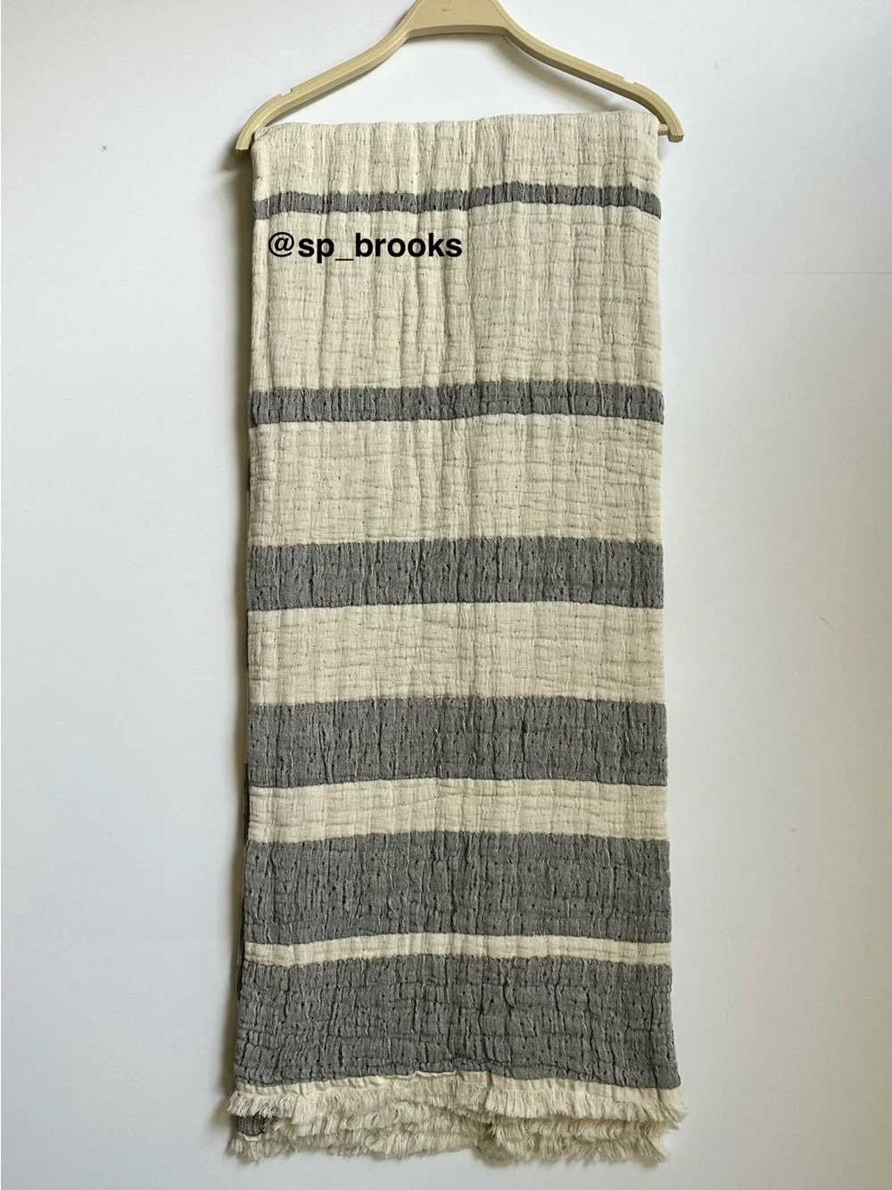 🎁Piscatextil Throw Blanket - Cotton - Navy Stripes
